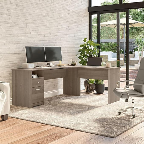 L Shaped Desk with Drawers for Executive and Home Office