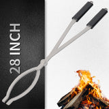 28" Fire Tongs Log Grabber for Fire Pit