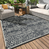Outdoor Rug 8x10 Waterproof-Patio Rug Mat Outdoor Carpet Reversible RV Camping