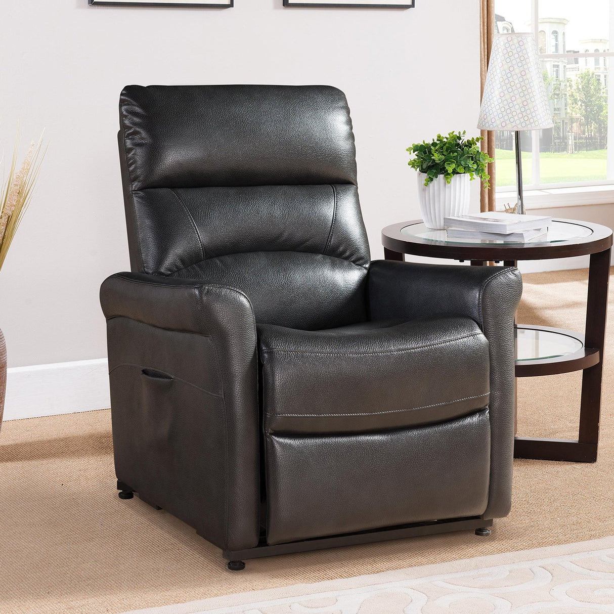 Eli Collection Modern Electric Leather Recliner Chair with Gentle Lower