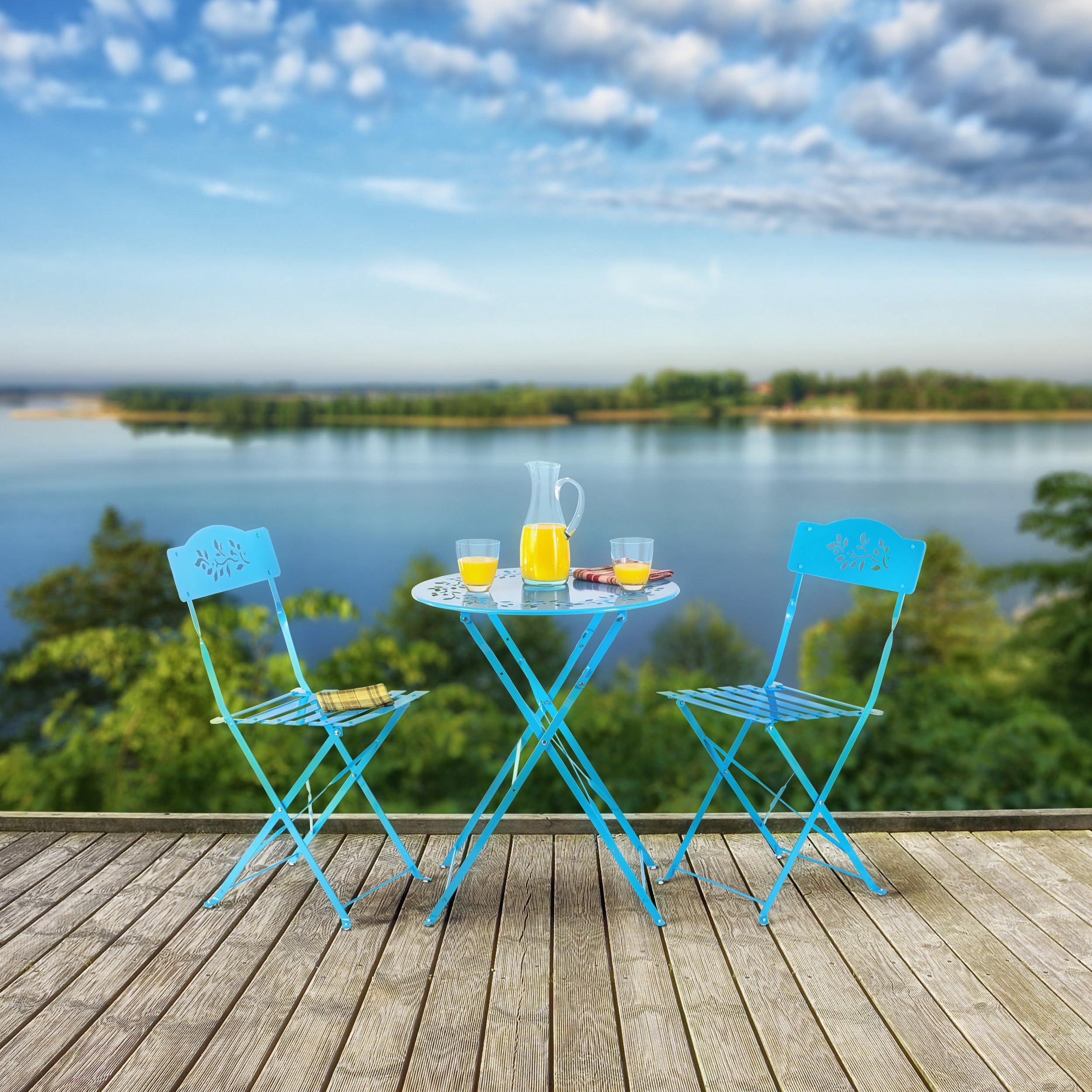 MSY114A Rainbow Metal Bistro Set w Two