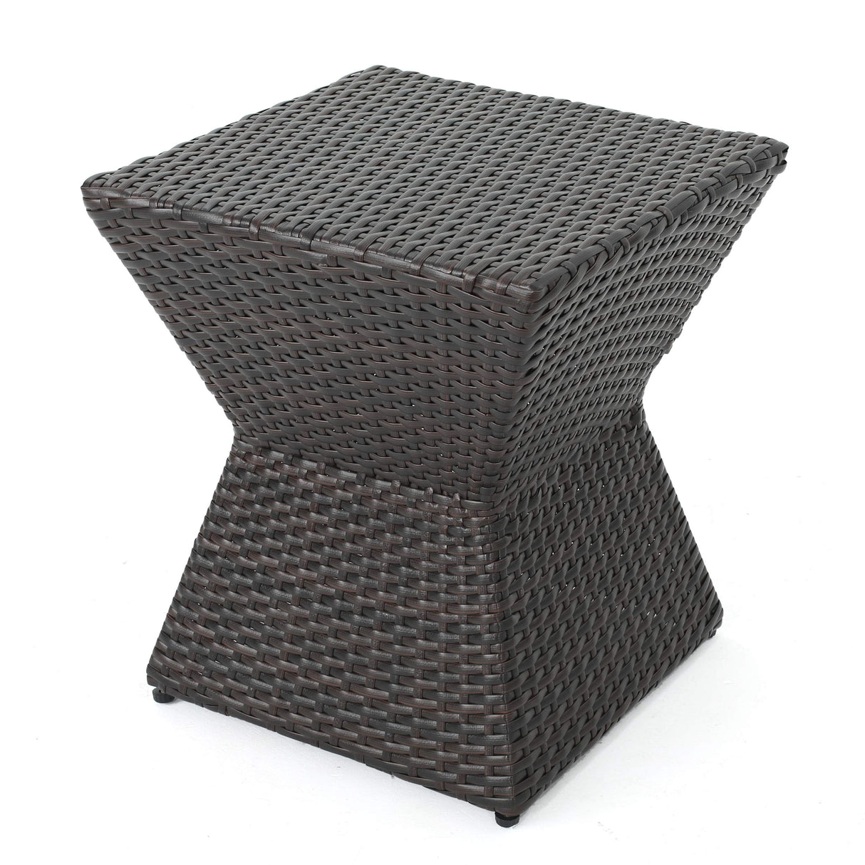 Calhoun Outdoor Wicker 16" Square Side Table, Multibrown
