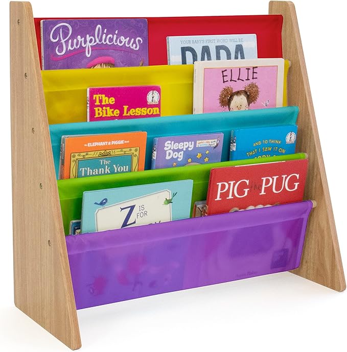 4-Tier Kids Bookshelf | Natural Wood & Storage for Toddlers & Kids