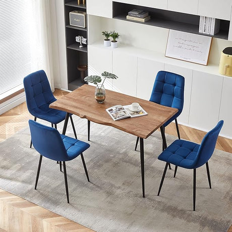 5-Piece Dining Table Set, 47 in Modern Irregular Rectangle Kitchen Table