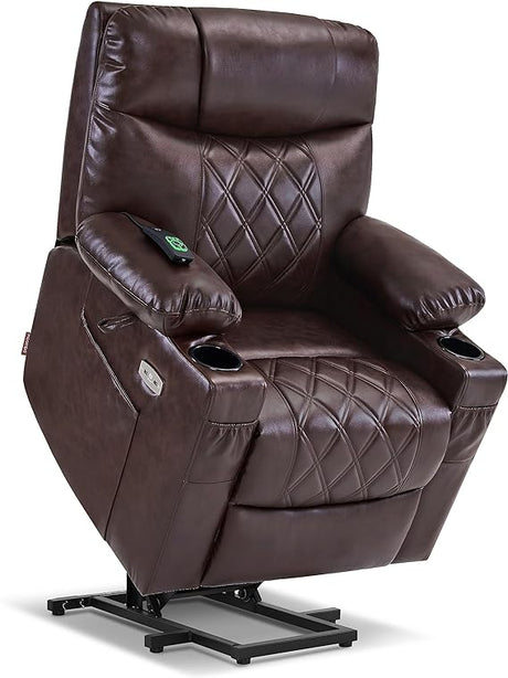 Small Size Power Lift Recliner Chair Sofa with Massage and Dual Heating