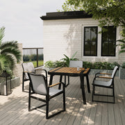 Signature 5 Pieces Outdoor Dining Set, Patio Furniture Set with Finest Teak Wood