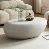 ø35.4'' Round Coffee Table for Living Room, Modern Drum Circle Coffee Table Side