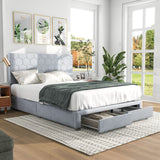 Millis Modern 2-Drawer Fabric Full-Size Bed for Bedroom, Guest Room Bed