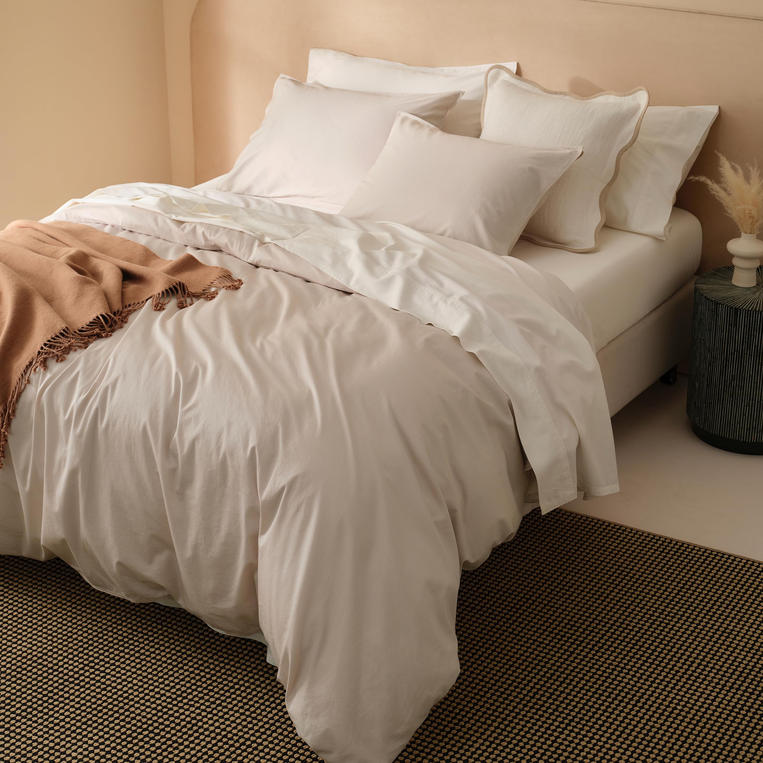 Stitch Cashmere Pima Cotton Duvet Cover Set, Mongolian Cashmere