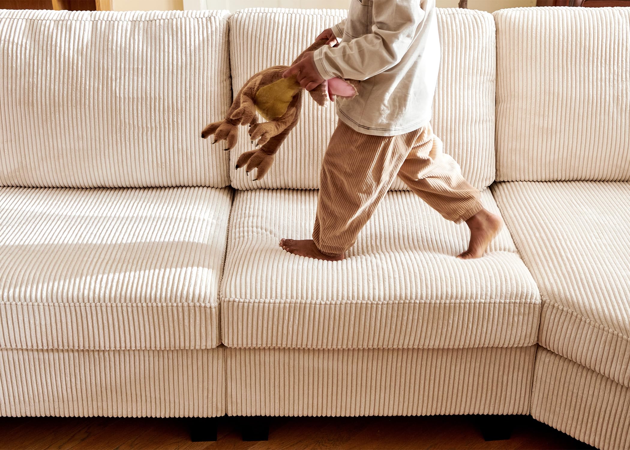 Modular Sectional Couch with Storage Ottoman, U Shape Sectional Sofa
