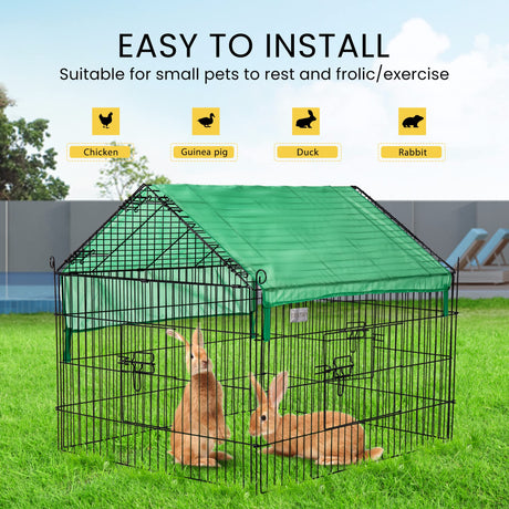 9 71” x 30” Foldable Outdoor Backyard Metal Coop Chicken Cage Enclosure Duck Rabbit 9