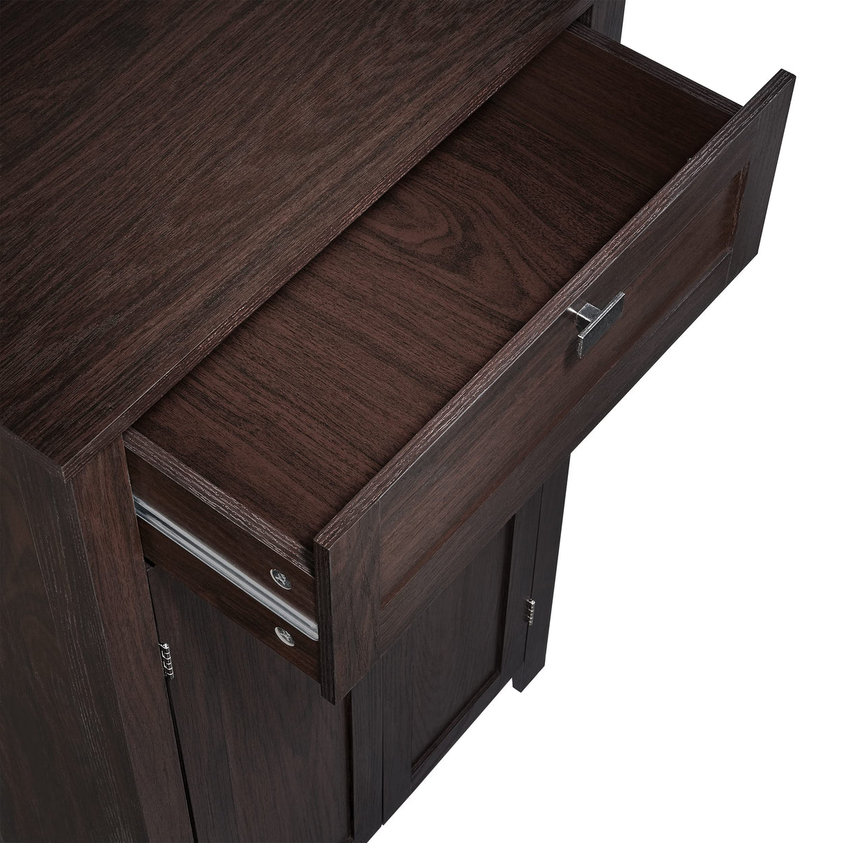 Hayward Two-Door Veneer Floor Cabinet, No Size, Dark Woodgrain