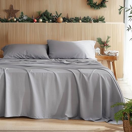 Cooling Sheets for Queen Size Bed, 4 Pcs Blend of Rayon Derived from Bamboo