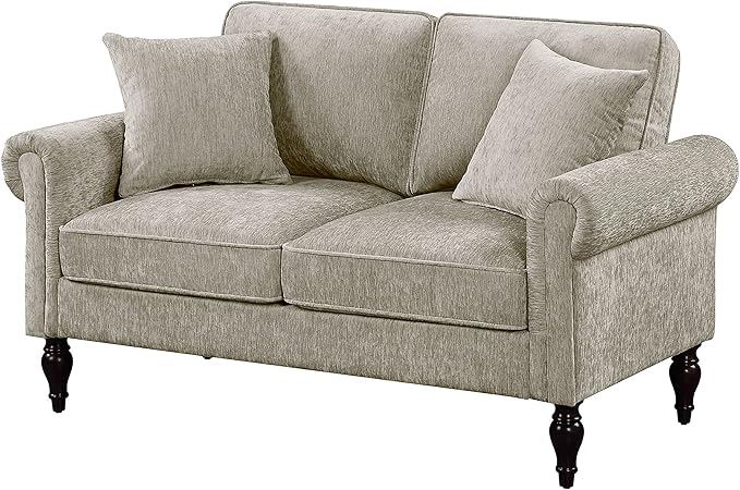 Barret Traditional Upholstered Chenille Fabric 3-Seater 80 in.