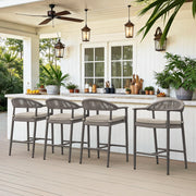 Bar Stools Set of 4, 24.8'' Aluminum Outdoor Bar Stool
