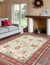 Red 5x7 Area Rugs for Living Room, Washable Rugs for Bedroom Non Slip