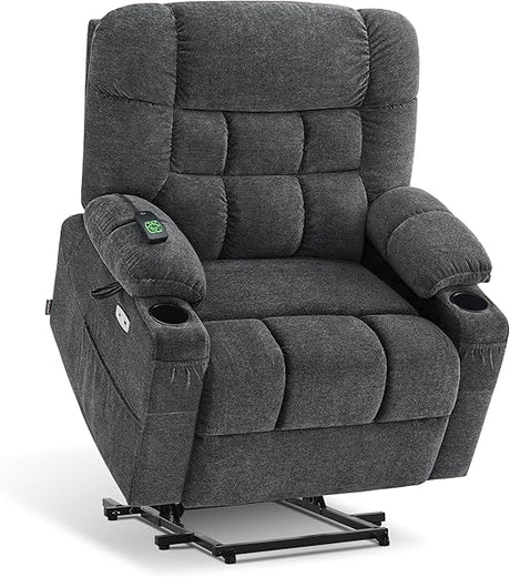 Dual Motor Power Lift Recliner Chair Sofa with Massage and Dual Heating for Elderly