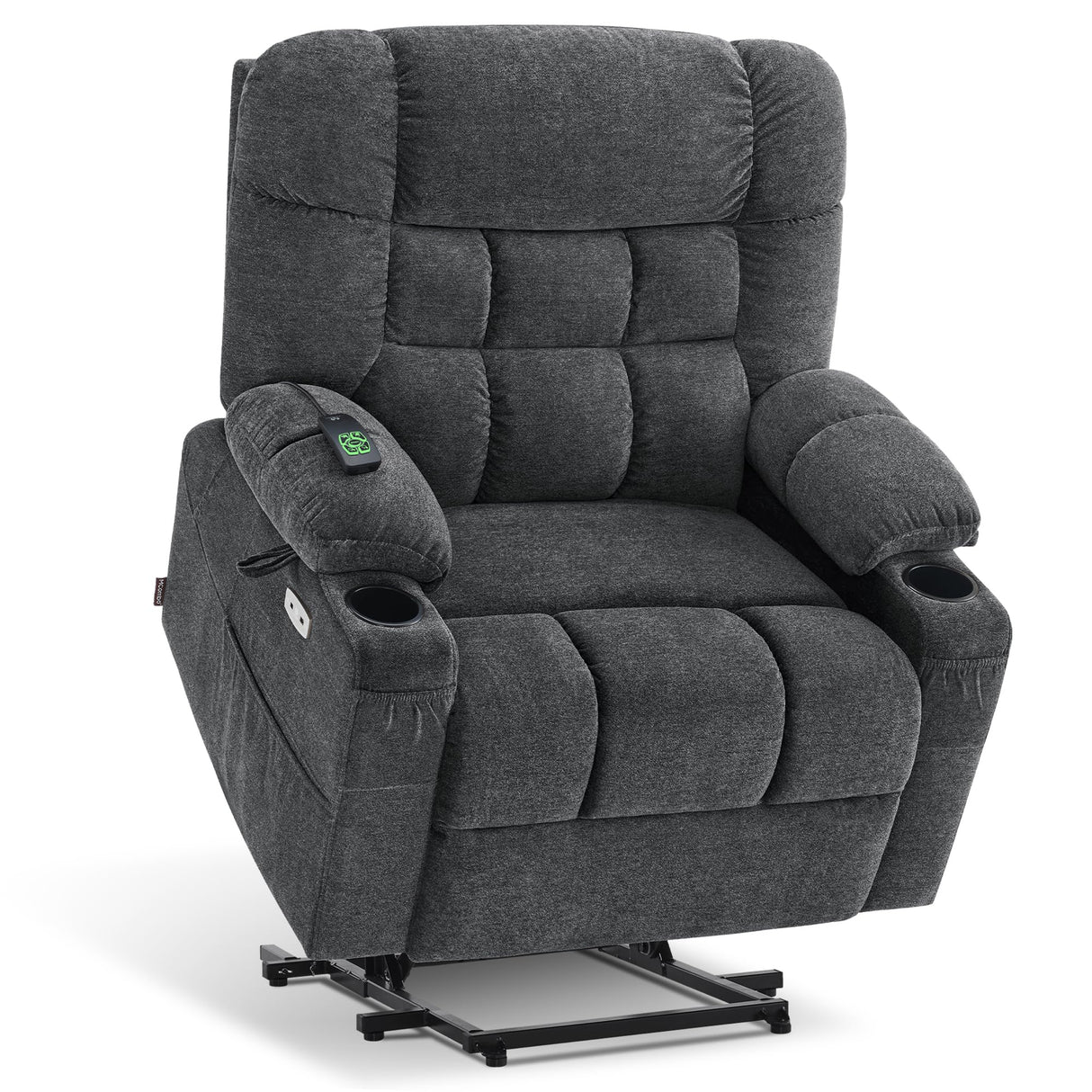 PowerLiftMax Dual Motor Wide Recliner Chair – Heat, Vibration, USB-C & Cup Holders