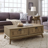 Newport Series Tall Center Coffee Table with Two Fully Extended Drawers | Sturdy and Stylish | Easy Assembly|