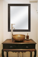 22" x 28" Inch Stamped Medallion Wall Mirror, 28x34 Inch Overall Size, 28" x 34"