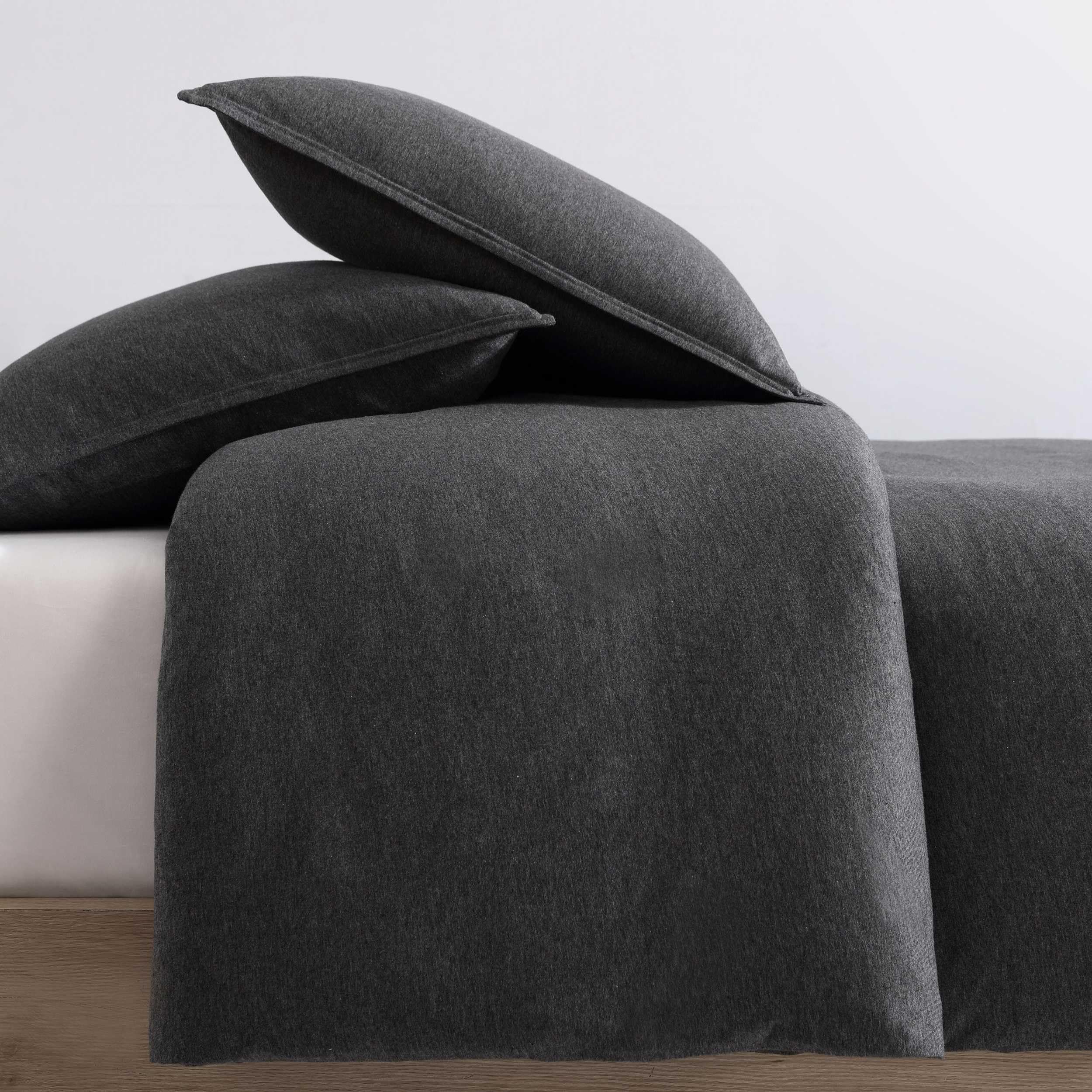 Comforter Set, Luxuriously Soft Home Decor, Modern Cotton Melange Jersey Bedding (Gunmetal Grey Heather, King)