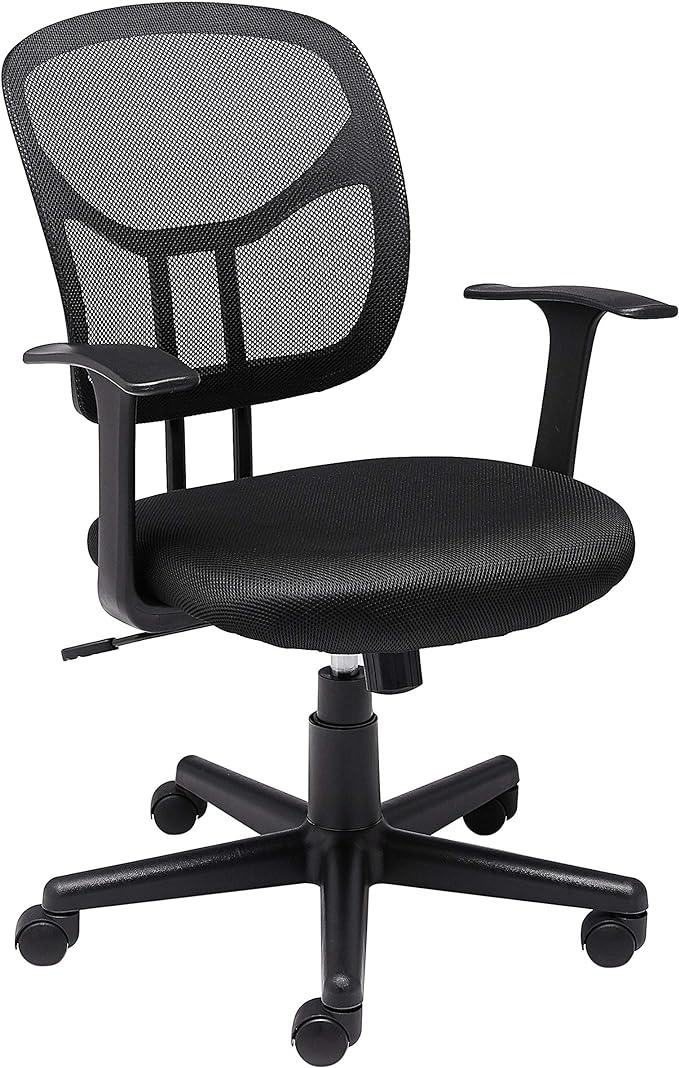 Mesh Mid-Back Adjustable-Height 360-Degree Swivel Office Desk Chair with Armrests