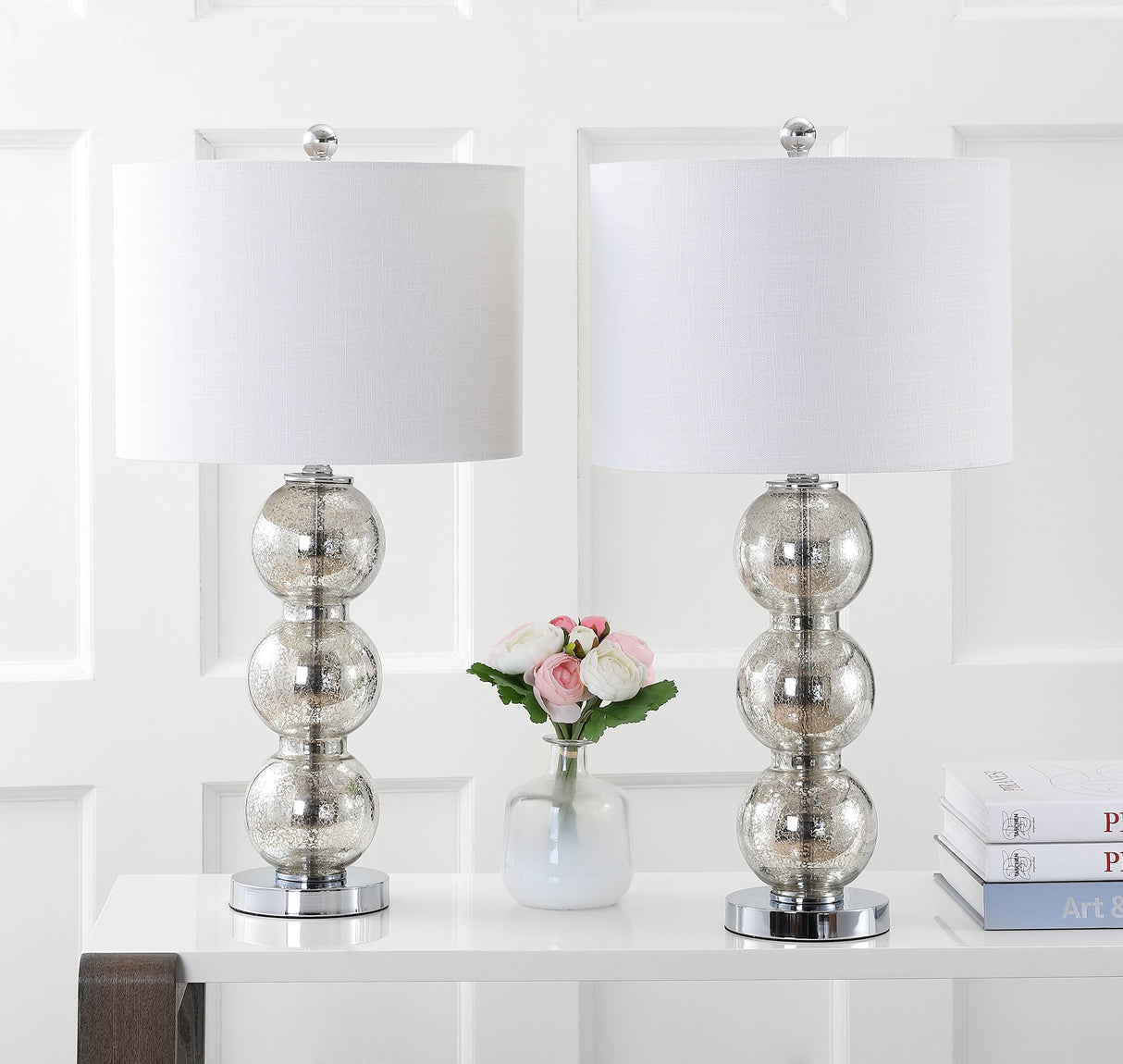 JYL1070B-SET2 Set of 2 Table Lamps Bella 27" Glass Triple-Sphere LED Table Lamp