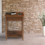 Night Owl Nightstand with USB Ports-Warm Brown