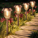 Solar Lights Outdoor Waterproof, 4 Pack Solar Lights for Outside, 10-40 LM Dimmable LED