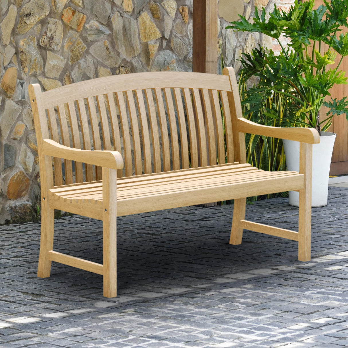 Newcastle Patio Bench | Made of Real Teak | Ideal for Outdoors and Indoors