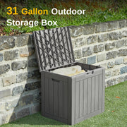 Outdoor Storage Box, 31 Gallon Deck Box Indoor and Outdoor Use