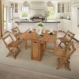 Santos Butterfly Dining Set - 5 Piece Folding Table with 4 Nesting Chairs