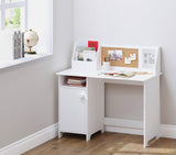 Study Desk with Storage, Wooden Children School Study Table with Hutch and Storage