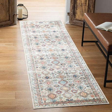 Machine Washable Area Rugs with Non-Slip Backing, Ideal for Hallway, Living Room,