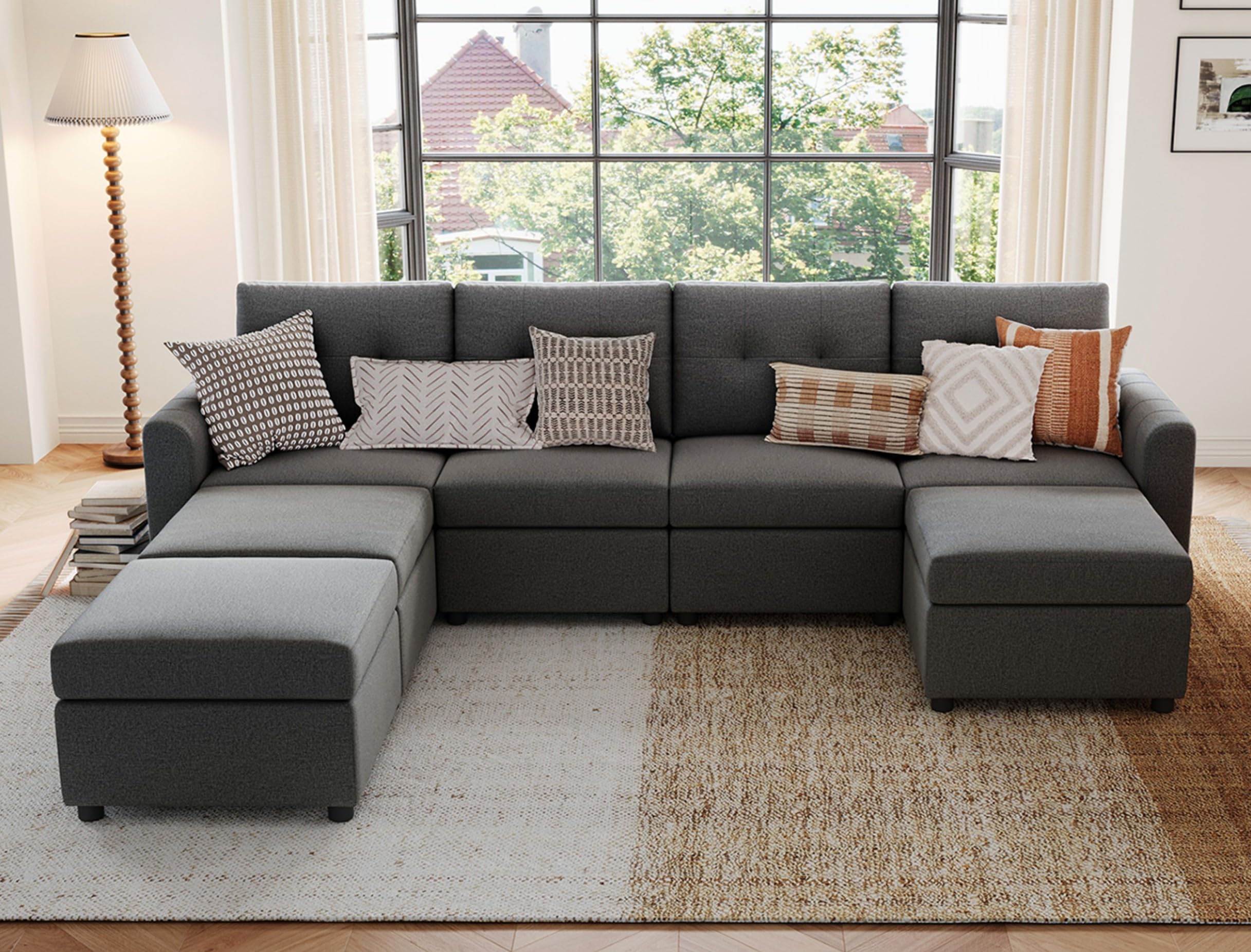 Oversized Modular Sofa, Rubik III 4 Seat Modular Sectional Couch