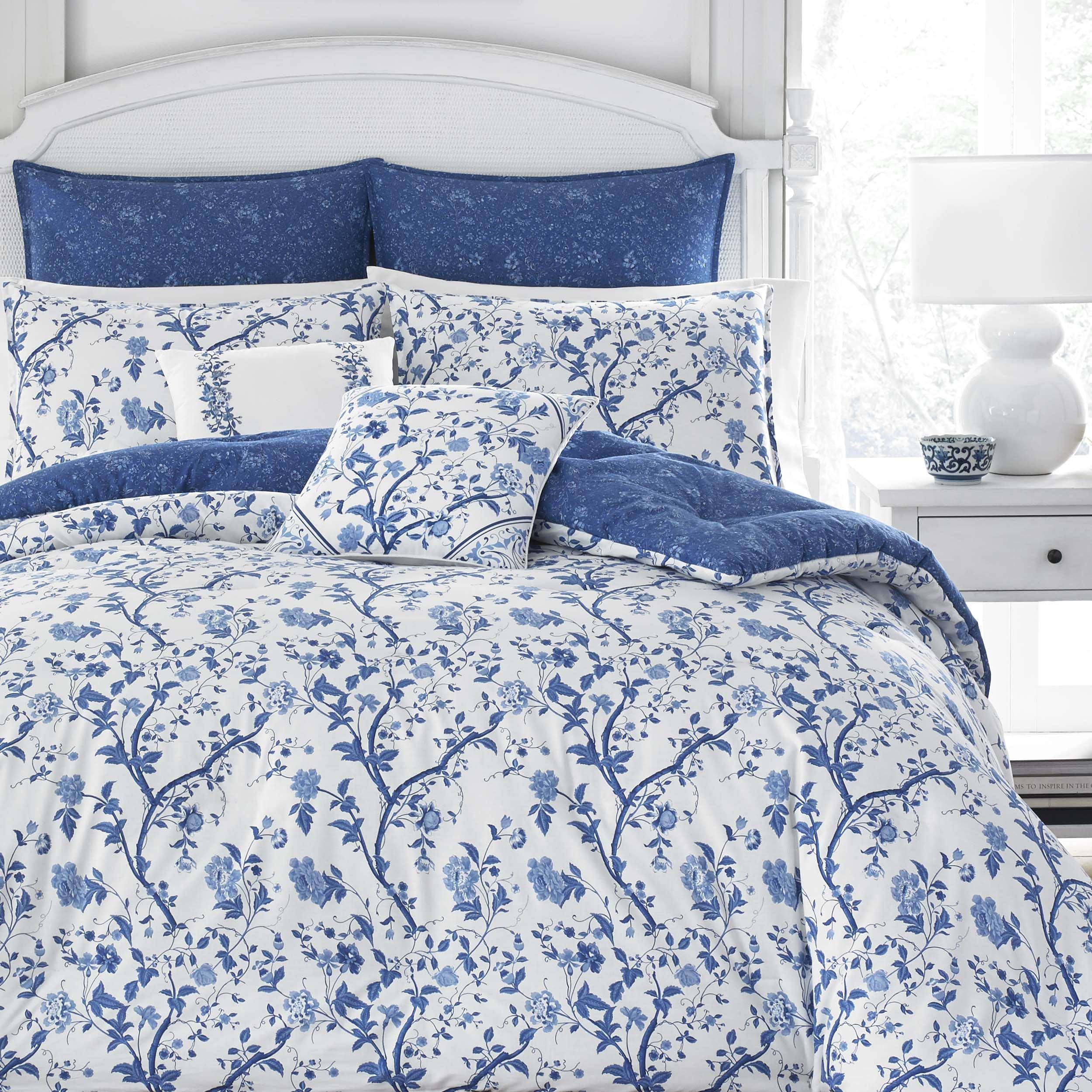 Comforter Set, Reversible Cotton Bedding, Includes Matching Shams