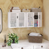 Bathroom Wall Cabinet, White Medicine Cabinet, Bamboo Hanging Storage Cupboard