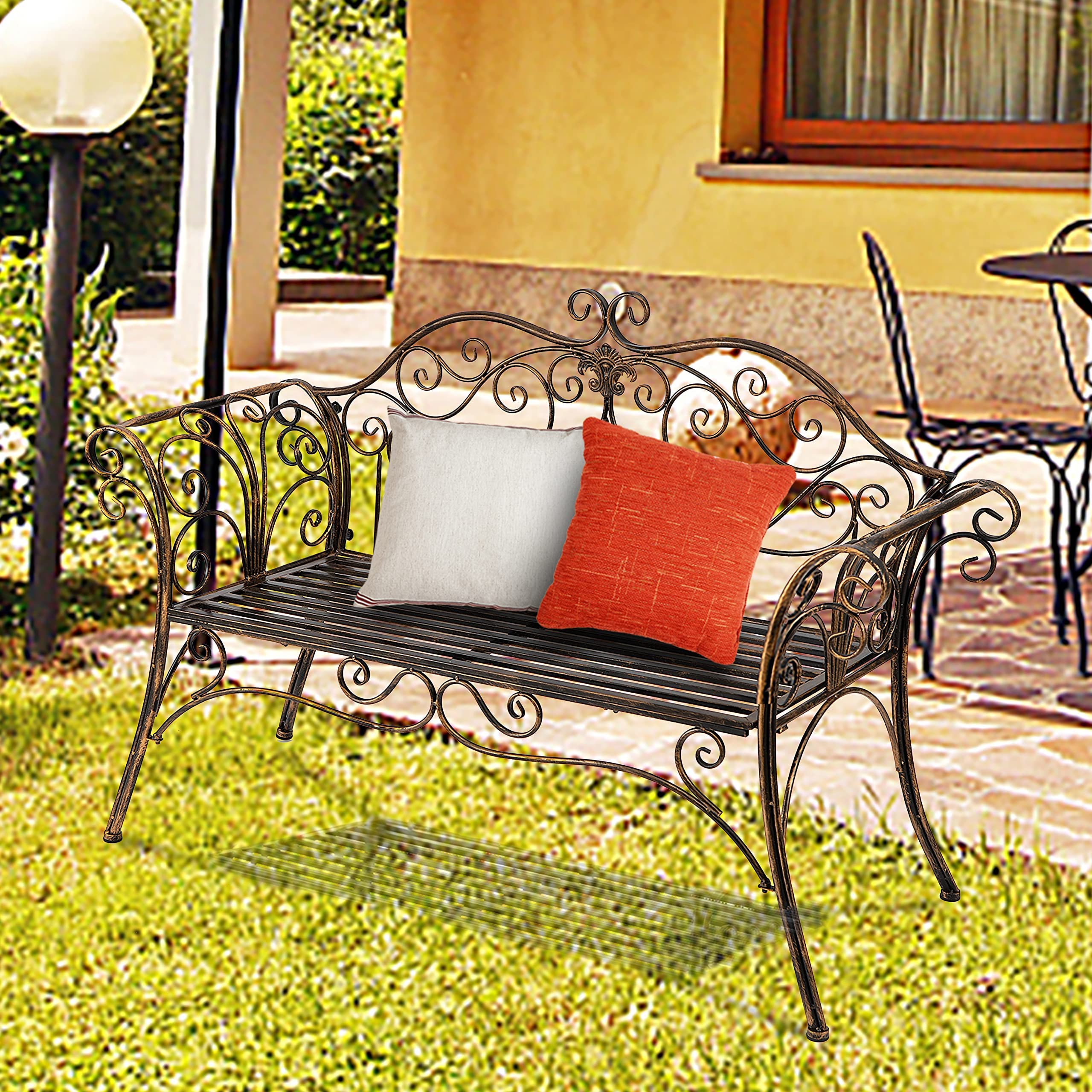 Garden Bench Metal Outdoor Benchs