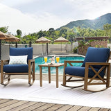 Rocking Bistro Set, 3 Piece Outdoor Patio Conversation Furniture Set