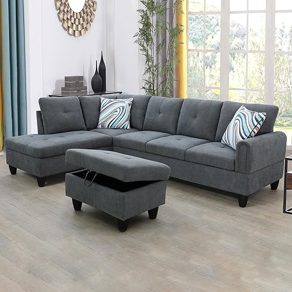Couches for Living Room L Shaped Couch Upholstered Futon Sofa