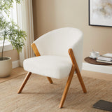 Chairs, Modern Boucle Accent Chairs for Living Rooms, Vanity Chairs for Bedrooms, White