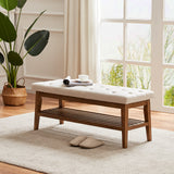 Entryway Shoe Bench, End of Bed Bench,Upholstered Button-Tufted Bench for Kitchen