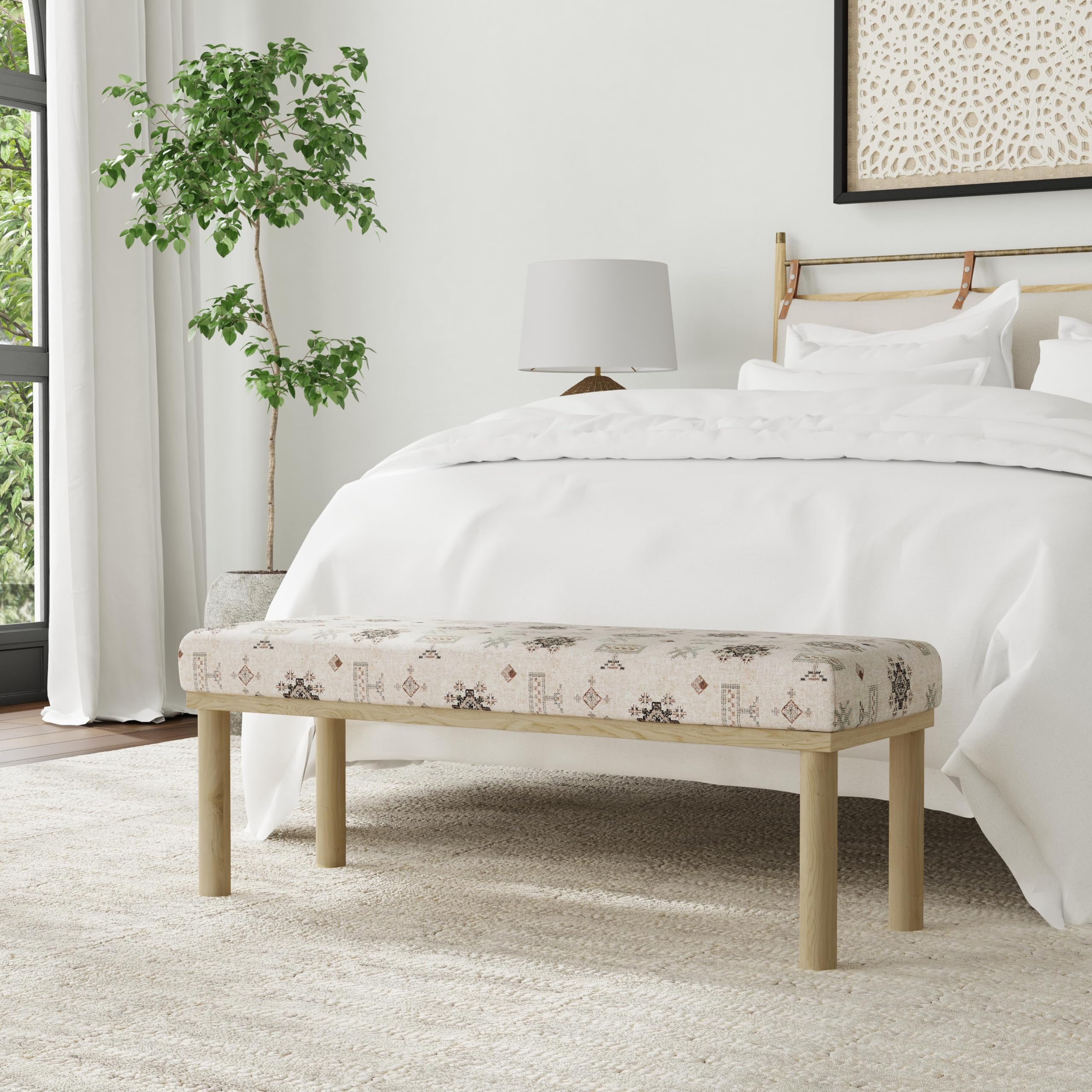 Theodore Decorative Bench with Wood Legs