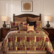 9-Piece Jacquard Comforter Set - Luxury Patchwork Bedding Queen