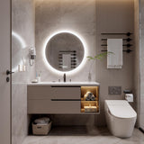 20-Inch Round LED Bathroom Mirror with Anti-Fog & Dimmable Lighting