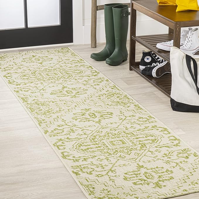 SMB105B-28 Estrella Bohemian Medallion Textured Weave Indoor Outdoor Area Rug