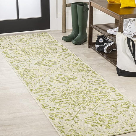 SMB105B-28 Estrella Bohemian Medallion Textured Weave Indoor Outdoor Area Rug