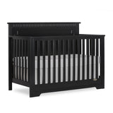 Morgan 5 in 1 Convertible Crib in Black, Greengaurd Gold Certified, Built of Sustainable