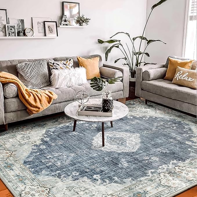 5'x7' Area Rugs Green Machine Washable Rugs Living Room Rugs Boho Area Rug