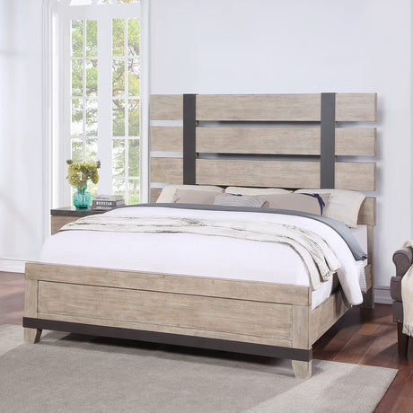 Arbela 3-Piece Wood Bedroom Set, Queen, Weathered Oak Finish